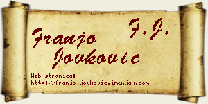 Franjo Jovković vizit kartica